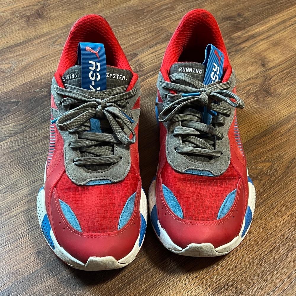 Puma Red and Blue Sporty Sneakers